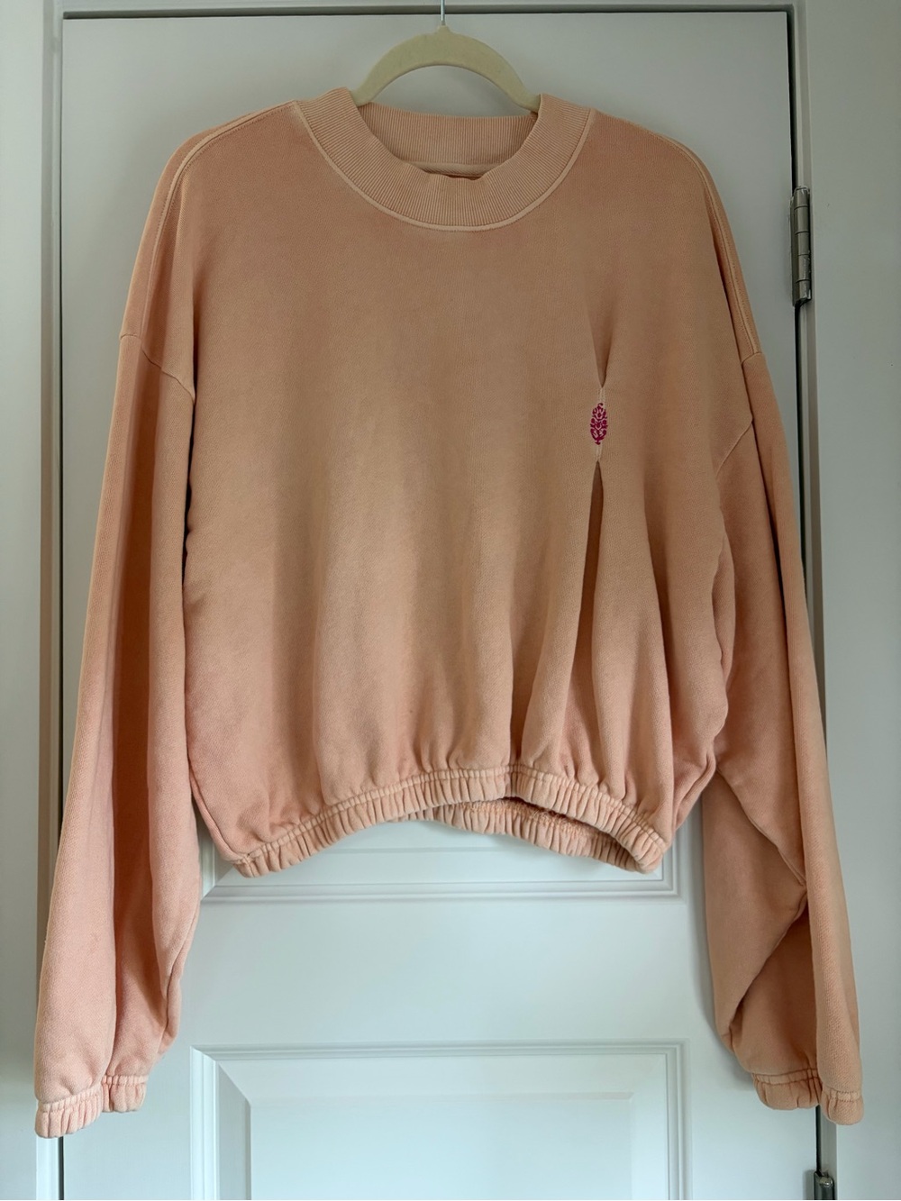 Free People Peach Crewneck Pullover Sweater